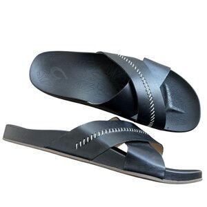 Olukai Kipe’a Olu women size 9 slide sandals black